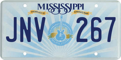 MS license plate JNV267