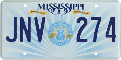 MS license plate JNV274