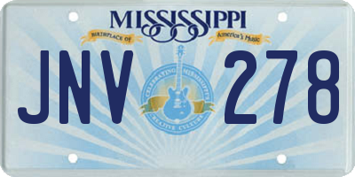MS license plate JNV278
