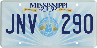 MS license plate JNV290