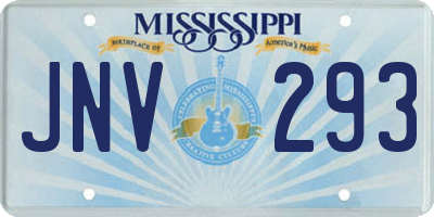 MS license plate JNV293