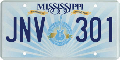 MS license plate JNV301