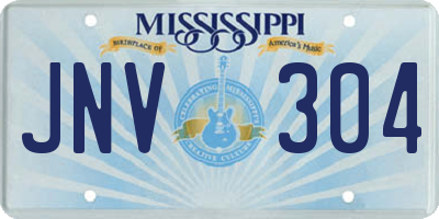 MS license plate JNV304