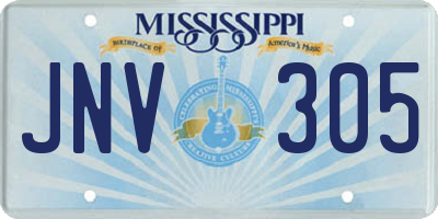 MS license plate JNV305