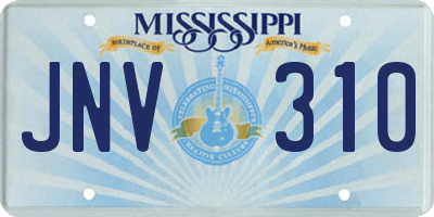 MS license plate JNV310