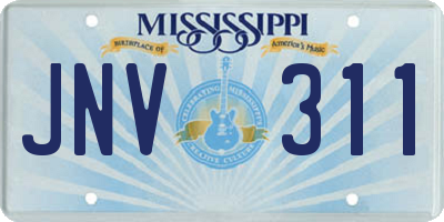 MS license plate JNV311