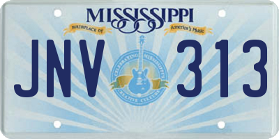 MS license plate JNV313
