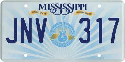 MS license plate JNV317