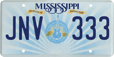 MS license plate JNV333