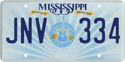MS license plate JNV334