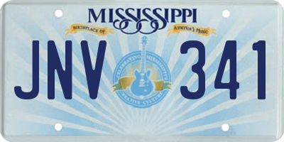 MS license plate JNV341