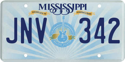 MS license plate JNV342