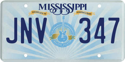 MS license plate JNV347