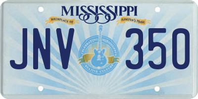 MS license plate JNV350