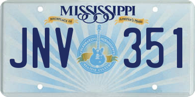 MS license plate JNV351