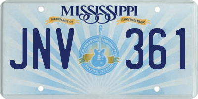 MS license plate JNV361