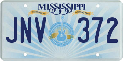 MS license plate JNV372