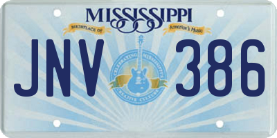 MS license plate JNV386
