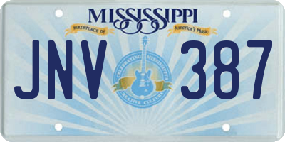 MS license plate JNV387