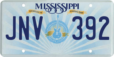 MS license plate JNV392