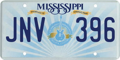 MS license plate JNV396