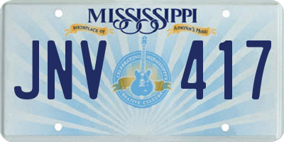 MS license plate JNV417
