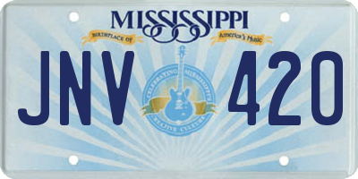 MS license plate JNV420