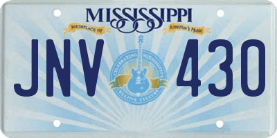 MS license plate JNV430