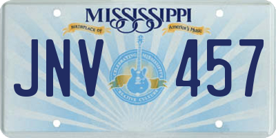 MS license plate JNV457