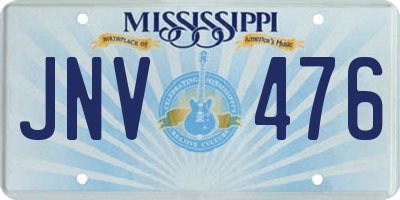 MS license plate JNV476
