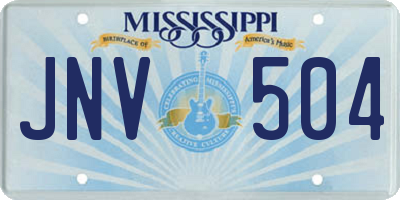 MS license plate JNV504