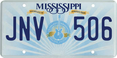 MS license plate JNV506