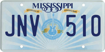 MS license plate JNV510