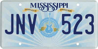 MS license plate JNV523