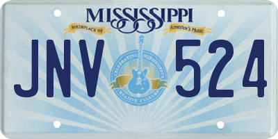 MS license plate JNV524