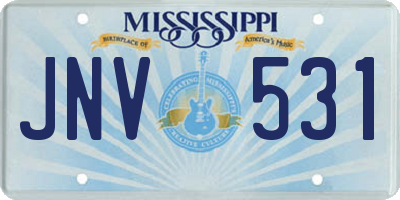 MS license plate JNV531