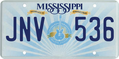MS license plate JNV536