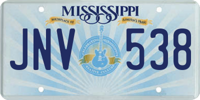 MS license plate JNV538