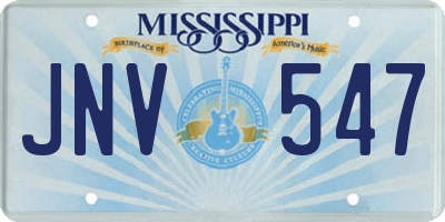 MS license plate JNV547
