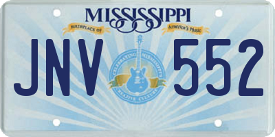 MS license plate JNV552
