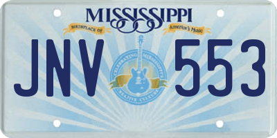 MS license plate JNV553