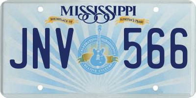 MS license plate JNV566