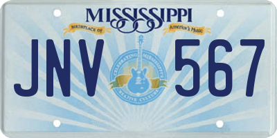 MS license plate JNV567