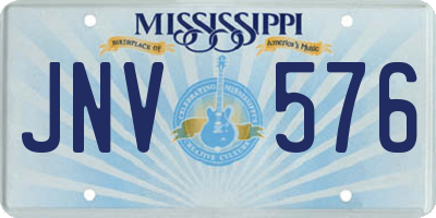 MS license plate JNV576