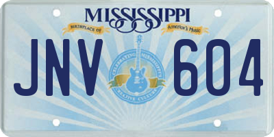 MS license plate JNV604