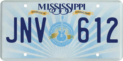 MS license plate JNV612