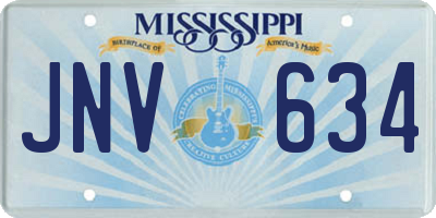 MS license plate JNV634