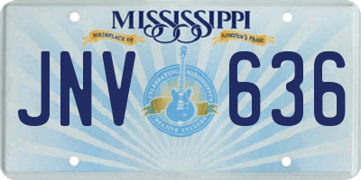 MS license plate JNV636