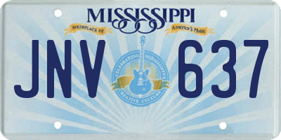 MS license plate JNV637