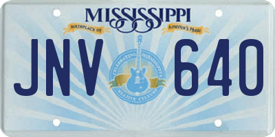 MS license plate JNV640